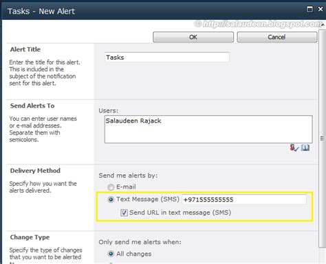 integrating sms alert configuration in sharepoint 2010 sharepoint diary