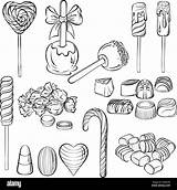 Sweets Lollipop Candies Various Marshmallow Drawn Alamy sketch template