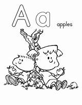 Letter Eat Apple Coloring Learning Two Kids sketch template