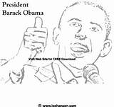 Obama Coloring President Barack Printable Worksheets Pages Sheets Leehansen sketch template