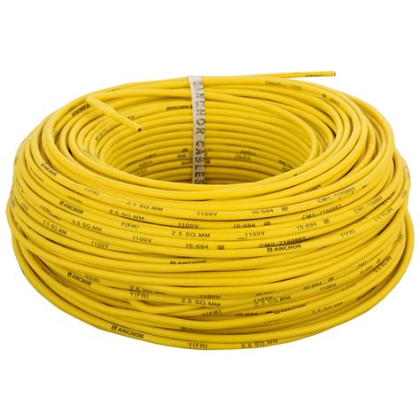 anchor insulated copper pvc cable  sq mm wire yellow amazonin industrial scientific