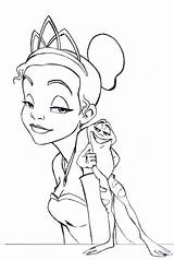 Coloring Princess Pages Disney Tiana Popular sketch template
