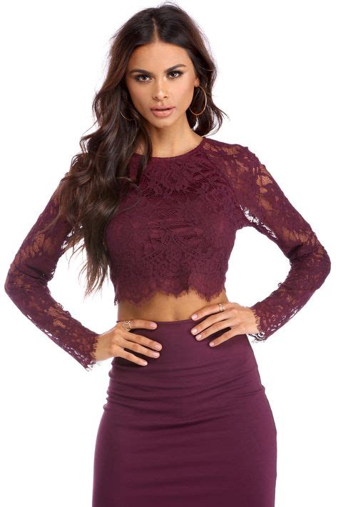 burgundy lace  love crop top windsor  burgundy lace lace crop tops fashion