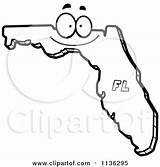 Florida Clipart State Cartoon Coloring Outlined Character Happy Map Cory Thoman Vector Clip Royalty Small Rf Illustrations 2021 Clipartof sketch template