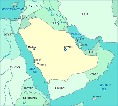 map  saudi arabia  surrounding countries