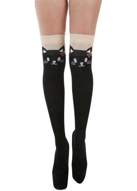 Pamela Mann Cat Over Knee Socks With Tail Attitude Clothing