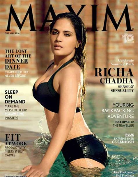 richa chadha sizzles in a bikini on maxim india cover