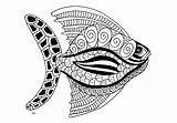 Poisson Zentangle Olivier Etape Coloriages Adultes sketch template