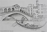 Sketches Venice Drawing Italy Canal Rialto Drawings Bridge Sketch Grand Ink Landscape Architecture Au Freehand Paper Sketching sketch template