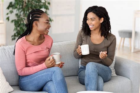 Two Black Girls Spending Time Together At Home Stock Image Image Of