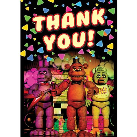Five Nights At Freddy S Thank You Notes 8ct Party City