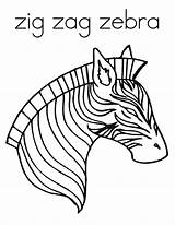 Zebra Coloring Stripes Zig Zag Pages Zebras Face Kids Cartoon Head Cliparts Printable Template Print Colouring Outline Twistynoodle Favorites Built sketch template