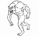 Werewolf Garou Loup Lobisomem Lobo Colorear Colouring Personnages Imprima Coloriages sketch template