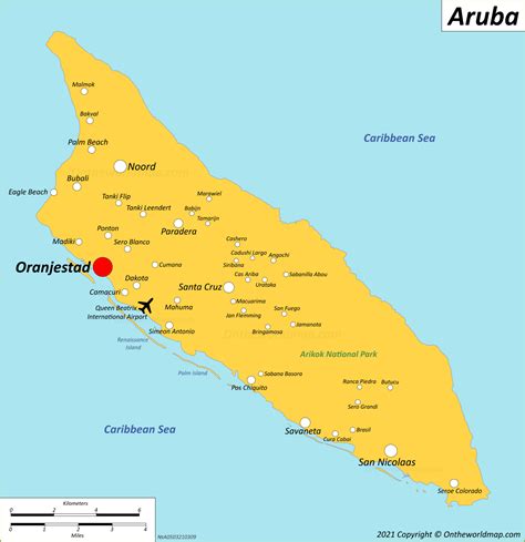 aruba map netherlands detailed maps  aruba island