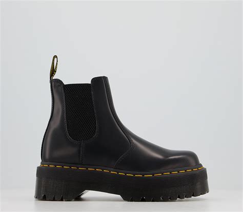 dr martens  quad chelsea boots black leather ankle boots
