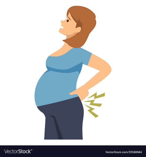 Pregnant Woman With Lower Back Pain Royalty Free Vector