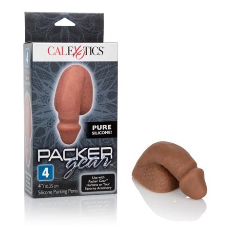packer gear 4 inches silicone packing penis brown on