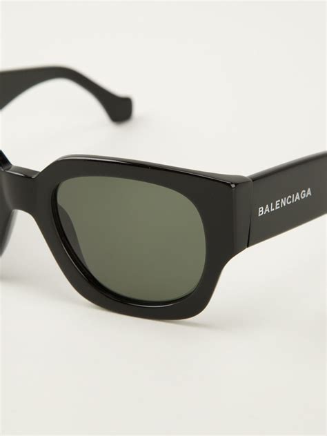 balenciaga thick d frame sunglasses in black for men lyst