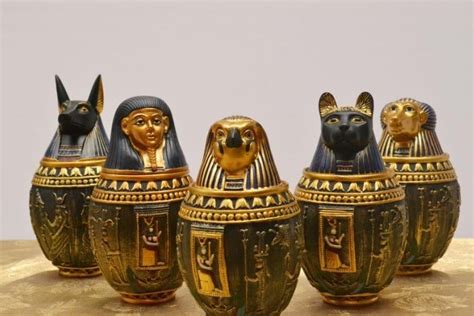 Wholesale Egyptian Canopic Jar Set Of 5 Hapi Duamutef