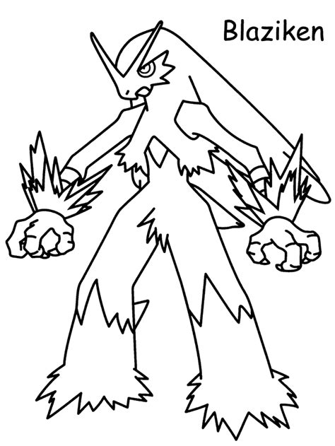 blaziken pokemon cartoon coloring pages