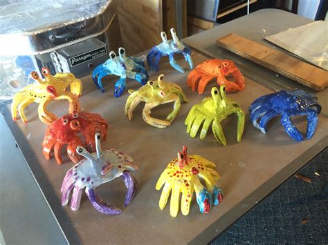 clay projects  kids  clay crabs   tracing  hands finished project scellcco