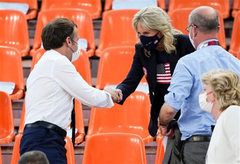 First Lady Jill Biden Emmanuel Macron Watch Olympic 3 On 3 Basketball