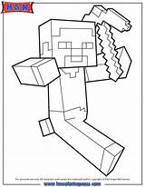 Minecraft Coloring Steve Pages Pickaxe Herobrine Sword Running Holding Drawing Harvey Color Dog Clipart Printable Getdrawings Getcolorings Easter Print Library sketch template