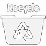Recycling Coloring Bins Recycle Garbage Preschool Cans sketch template