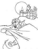 Vampire Coloring Dracula Pages Printable Lair sketch template
