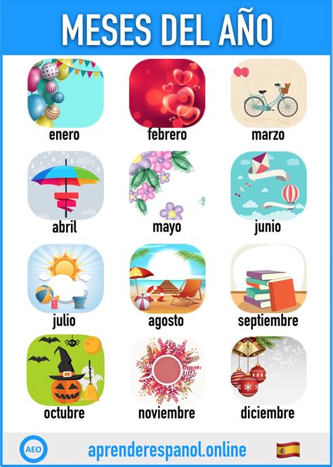 los meses del ano vocabulario  ejercicios aprender espanol