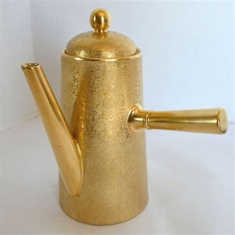 limoges france gold gilt porcelain side handle chocolate coffee pot tea