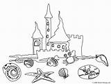 Sand Castle Coloring Pages Print Printable Getcolorings Sandcastle sketch template
