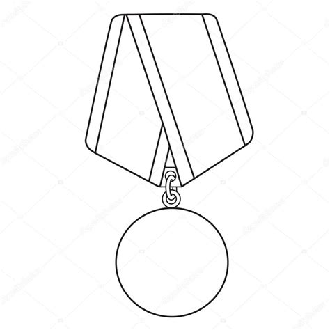 medal outline drawing stock vector  viktorijareut