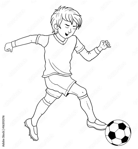 football soccer coloring page illustration  children stock illustration adobe stock