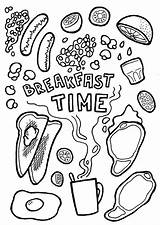 Coloring Breakfast Pages Colouring Printable Dinner Time Card Color Dr Pepper Drawing Food Beans Adult Invitation Print Baked Invitations Popular sketch template
