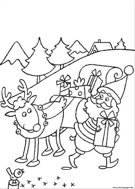 kids santa  reindeer reindeer sc coloring page printable