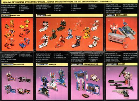 original transformers  characters toy catalog  comic