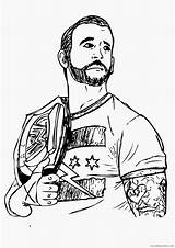 Punk Coloring Pages Cm Wwe Getcolorings Color Drawing sketch template