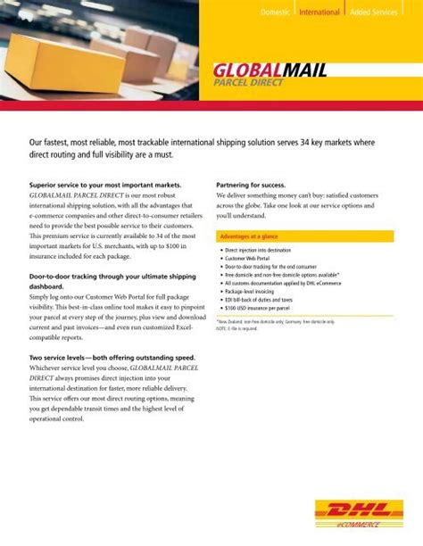 dhl gm parcel direct duty tax pay  delivery tax walls