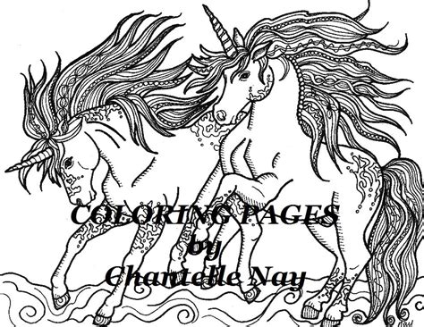 unicorns coloring page adult coloring picture digital