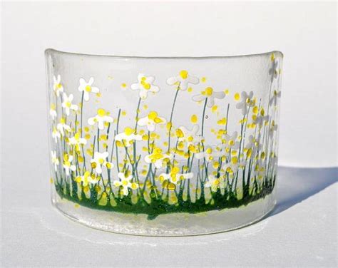 Handmade Fused Glass Art Cornflower Picture Etsy Fused Glass Art