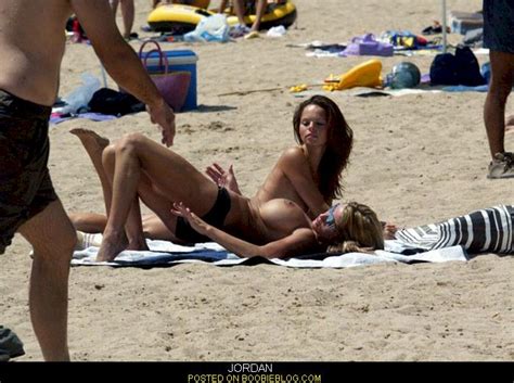 topless jordan at the beach big tits and big boobs at boobie blog
