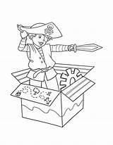 Coloring Jack Box Pirate Sword Draw His sketch template