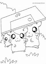 Coloring Pages Hamtaro Cartoon Character Color Printable Kids Sheets Found sketch template