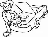 Mechanic Coloring Jobs Pages Printable Car Drawing Kb Fixing sketch template
