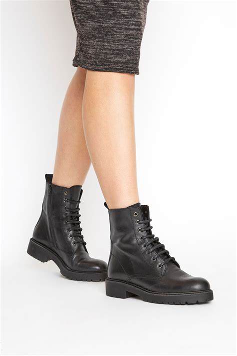 black lace  leather boots long tall sally