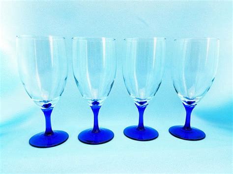 domaine blue by libbey glass company set of 4 iced tea