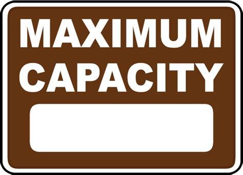 maximum capacity sign   safetysigncom