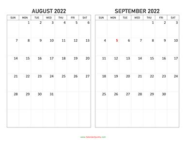 august  september  calendar calendar quickly