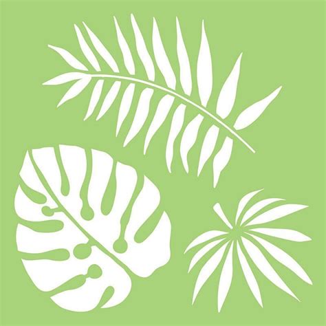 kaisercraft tropical leaves  stencils template baum blaetter